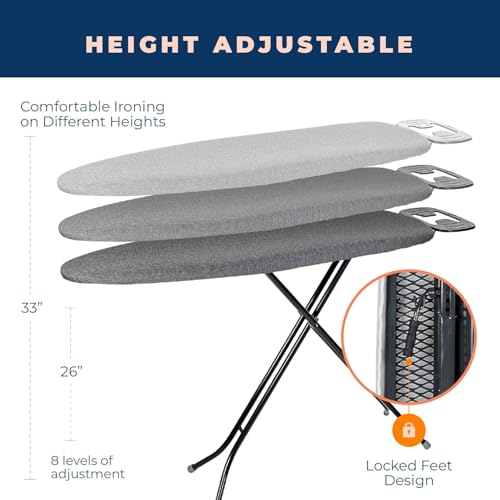 image for happhom Ironing Board with Iron Rest, Iron Board with 3 Layers Extra T