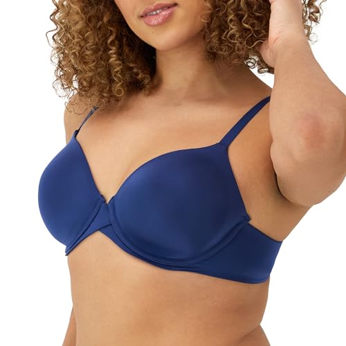 Maidenform womens One Fab Fit Modern Demi Lightly Padded Convertible Underwire T-shirt Dm7543 bras, Navy Eclipse, 36B US