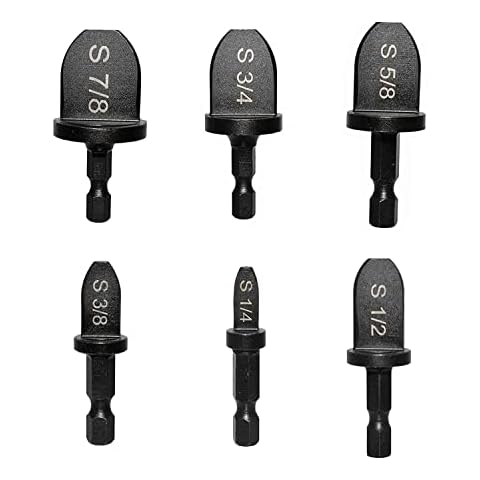 6pcs HVAC Repairing Set Air Conditioner Copper Tube Expander Swaging Tool Manual Pipe Swage Expander Drill Bit Soft Copper Tubing Bit with 1/4'', 3/8'',1/2'', 5/8'',3/4'',7/8' Bits Cover