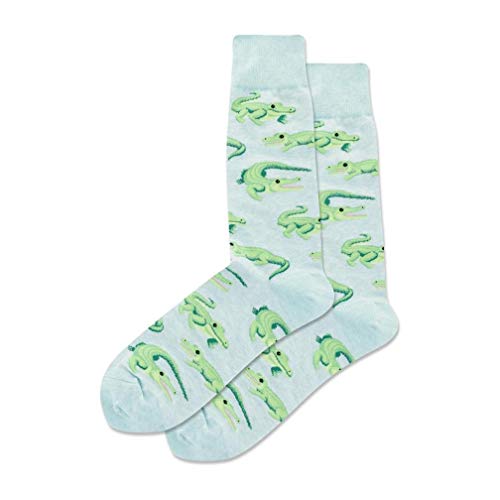Hotsox Men's Alligator Crew Socks 1 Pair, Mint Melange, Men's 10-13