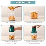 Baby Food Maker, 600ML Baby Food Blender with 10 Blades, Baby Food Processor for Baby Food, Fruit, Vegatable, Meat, with Two 200ml Glass Bowls, Storage Bag, Cleaning Brush, Scraper - Image 5