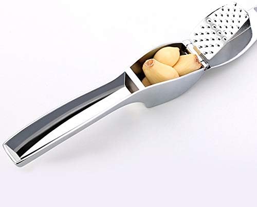 Garlic PressGarlic Crusher Ginger Mincer Garlic Press Stainless Steel Squeezer Chopperwith Large Hopper,Easy Squeeze and Clean,Rust-Proof and Sturdy