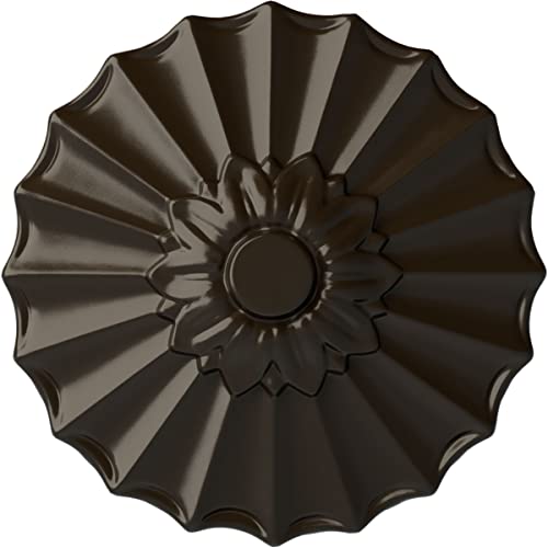 Image of Ekena Millwork 16 1 /8 inchOD x 5 /8 inchP Marseille Ceiling Medallion Fits Canopies up to 4 1 /4 inch Ceiling Medallion, Pot of Cream Crackle