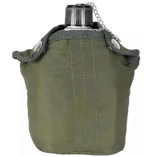 DEYU Cantil Alumínio 900ml Com Copo Caneca Alumínio e Capa Protetora Isolante Térmico Sobrevivência Caça Pesca e Camping