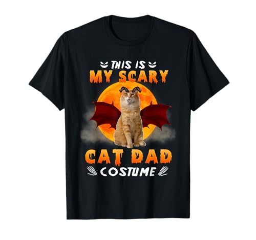 This Is My Scary Cat Dad Costume Halloween Tabby Cat Camiseta