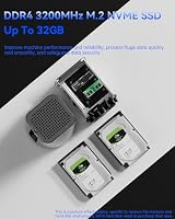 AOOSTAR R7 2 Bay Desktop NAS Mini PC, NAS Server Ryzen 7 5825U Kein RAM Keine SSD, 2 * 3,5" SATA Speicher(bis zu 2 * 22TB), 2*M.2 NVMe-Steckplätze, 4K HDMI, 2 * 2,5G, WiFi6, Network Attached Storage – Ansicht 4
