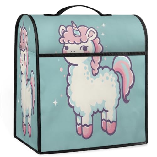 Coffee Maker Cover Cute Unicorn Alpaca Kitchen Appliance Covers Small Appliance Covers Blender Cover Juicer Cover Dust Covers for Kitchen Appliances with Top Handle and Pockets,Washable,B648