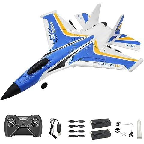 Fistone RC Plane, Remote Control Airplanes, 2.4 Ghz RC Glider with Dual-Motor and LED Lights, F-22 Raptor Fighter Jet with Smart Gyroscope System, Easy to Fly RC Fighter for Beginner Kids Adults Cover
