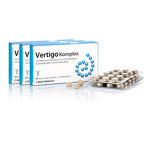 Vertigo Komplex | Tabletas para Vértigo/Mareos con ginkgo Biloba y Jengibre | Remedio Natural para Náuseas Causadas por el Movimiento| Adultos y Niños