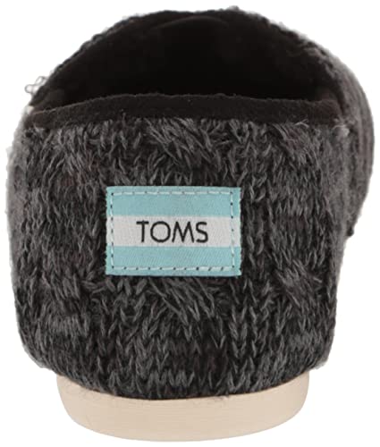 Image of TOMS Womens Alpargata Recycled Cotton Canvas inch Loafer Flat, Black Knit, 6 US