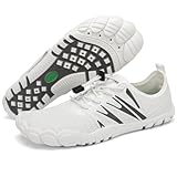 SAGUARO Zapatillas Barefoot Hombre Escarpines Secado Rápido Zapatos de Agua Ligeras Transpirable Calzado Descalzo Minimalistas Antideslizantes, Blanco, 43 EU