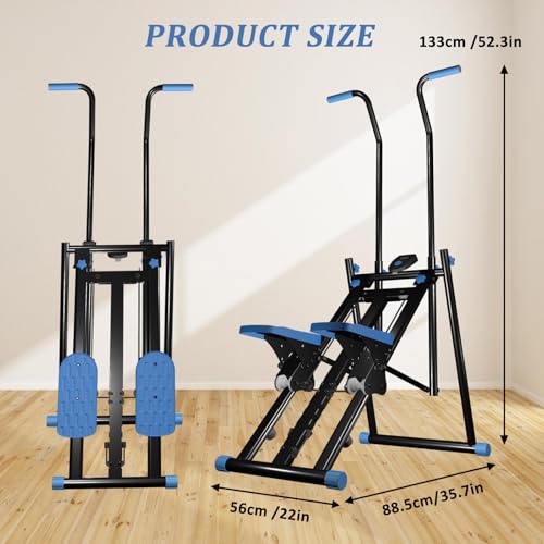 Stair Stepper for Home Use,Stair Climber Foldable, Portable Vertical Climber Machine with Adjustable Handle,Large Pedal,Exercise Machine for Cardio &Body Workout,handle facing outward - Image 2