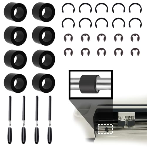 Moalaok 32-Pack Rubber Roller Replacement for Cricut Maker 3/Maker Complete Maintenance Kit with Anti-Slip Clips Blades & DIY Repair Accessories