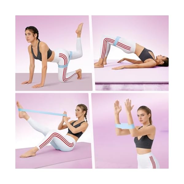 Resistance Bands for Working Out - 2/3/4 Pack Elastic Loop Exercise Band Set 15 25 35 50 lbs, Strength Training Stretching Home Gym Workout Bands for Pilates Yoga Leg Glute Arm Workout for Women Men - Image 7