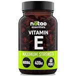 NÄTOO Vitamina E 400 Ui 60 Softgel Vitamina E Pura Alto Dosaggio 268 Mg Integratore Naturale Senza OGM per il Tuo Benessere Vitamin E Antiossidanti Integratori