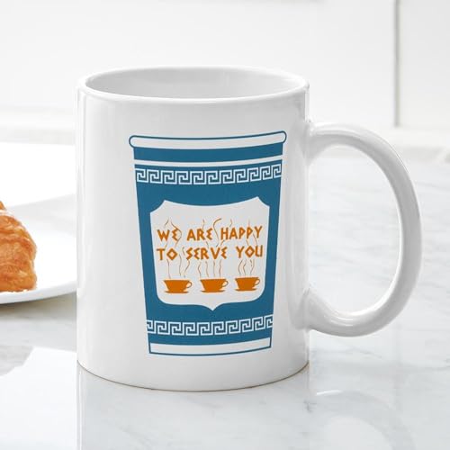 Taza de cerámica azul 11 oz (325 ml) miniatura 6