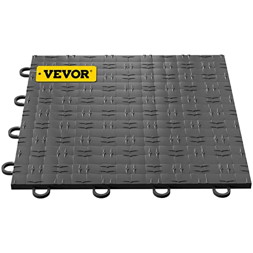 Vevor Garage Floor Tiles 12"X12" Garage Floor Covering Tiles 25 Pack Graphite Diamond Plate Garage Flooring Tiles Slide-Resistant Modular Garage Flooring 55000Lbs Capacity For Basement Gym #TOP7