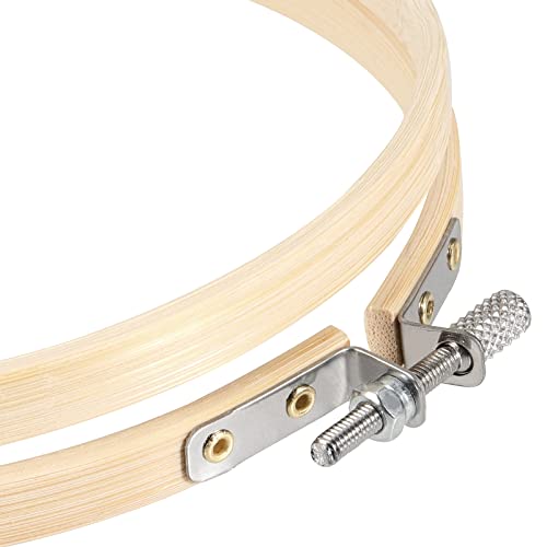 SEUNMUK 20 Pack 6 Inch Embroidery Hoop, Round Wood Bamboo Hoop Cross Stitch Hoop Ring DIY Supplies for Arts Crafts - Image 3