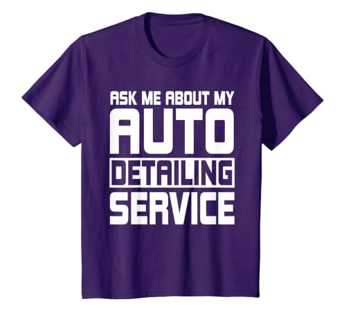 Auto Detailing Service Car Detail Automotive Detailer T-Shirt, Youth, Purple, Medium