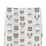 Baby Animals Changing Pad Covers for Boys Girls Bear Deer Bunny Trees Mountain Fitted Changing Table Mats Cute Spring Animals Soft Diaper Change Table Cover Sheets for 32''×16'' Contoured Pad