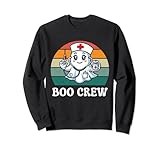 Photo Gallery retro halloween boo crew infermiera fantasma per le donne felpa Photo Gallery retro halloween boo crew infermiera fantasma per le donne felpa