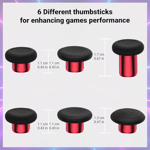 Image of Elite Series 2 Gaming Controller Accessories Kit with Thumbsticks, D-Pads, Paddles, Trigger Buttons for Xbox One Elite Series 2 Core (Red)
