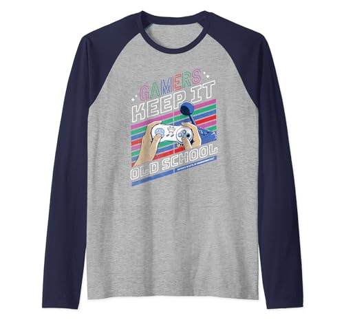 Old School Gamer: tributo a los videojuegos de los 80 a Keep It Classic Camiseta Manga Raglan