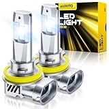 AUXITO H11 Bulbs 66000LM H8/H9 Bulbs, 6500K Cool White, Plug-N-Play, Pack of 2