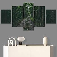 SIGNWIN 5 Panel Canvas Wall Art Rustic Woods for Home Decorations Ready to Hang - 60