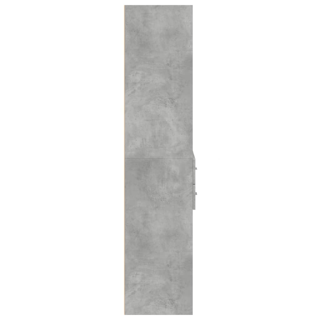 Besenschrank, platzsparend, Mehrzweckschrank, schmal, aus Spanplatte, Grau, Zement, 70 x 42,5 x 185 cm