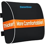 SweetSlubr Lumbar Support Pillow for Office Chair,Back Support(Black,Large)