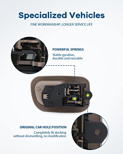 Lujuntec Interior Door Handles Front Driver Passenger Side Replacement For 1998-2003 For Toyota Sienna Beige(2Pcs) #TOP5