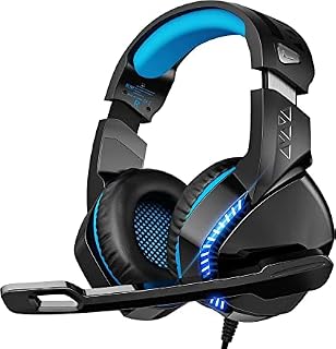 BXCUX Gaming Headset for PS4 PS5 PC Xbox One Gaming Headset Stereo Bass Microphone Noise Cancelling 3.5mm Audio Jack Memory Foam Compatible for PC