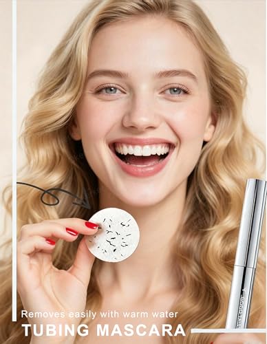 Image of Black Washable Metal Mascara Wand, Waterproof Iron Wand Mascara for Thin Short Sparse Lashes, Natural Length Slim Volume Buildable Formula, Separated Lashes, Long Lasting Smudge-Proof No Flaking Tint