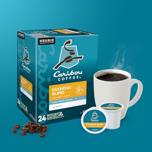 Image of Caribou Coffee Daybreak Blend Keurig Single-Serve K-Cup Pods, Light Roast, 24 Pods Per Pack, Case Of 4 Packs