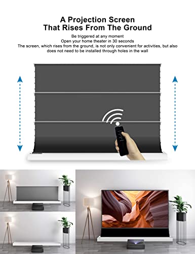Vividstorm-Projector Screens S Pro 120Inch Electric Tension Floor Rising Screen,Motorized Portable Self-Rising Alr Movie Theater Office For 4K 8K Hd Ultra Short Throw Laser Projector,Vwsdstust120H-Wb #TOP1