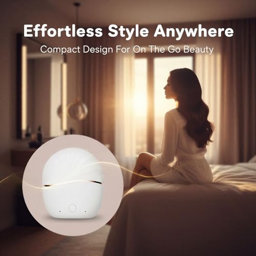 Cepillo planchador de pelo portátil recargable blanco miniatura 6