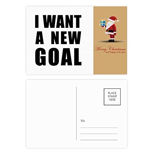 Cartes postales I Want A New Goal Père Noël lot de 20 à glisser dans vos cadeaux