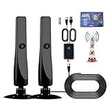 Wavevista TV Antenna, Vivoloop Tv Antenna, Wave Vista TV Antenn, Tv Antenna for Smart Tv Indoor, Supports 4k Indoor Full HD Smart Tv, Digital Tv Antenna Indoor, for Smart Tv and All Older Tv(2Pc*Black