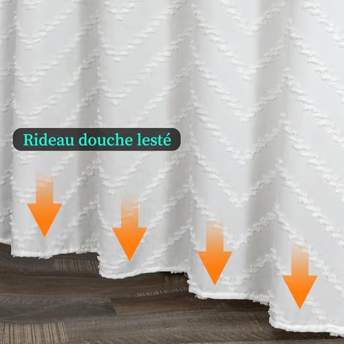 Rideau douche anti moisissure et étanche Aeici lavable en machine - 4