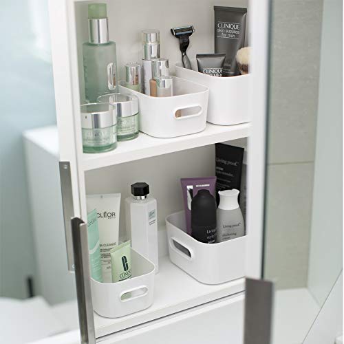 Compact Storage Tub Medium With Lids 5.3L Set Of 4, Clear