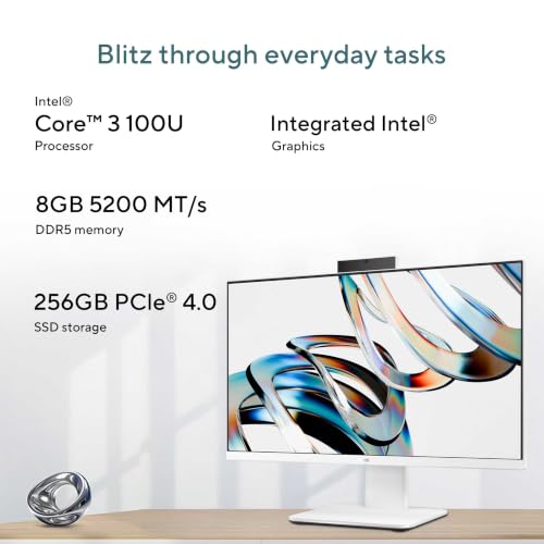 Image of ASUS V440 (2026),Intel Core 3 100U (i3-14th Gen),Intel iGPU,8GB /512GB,FHD,23.8 inch(60.45 cm),Win 11,M365 Basic(1Y),Office 24,White,5.46 kg,V440VAB-KWC3001WS,with Wireless Keyboard & Mouse,All in One PC