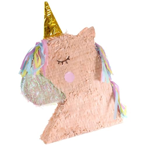 Pinata licorne arc-en-ciel Folat, jeu de fête suspendu multicolore 45x50 cm