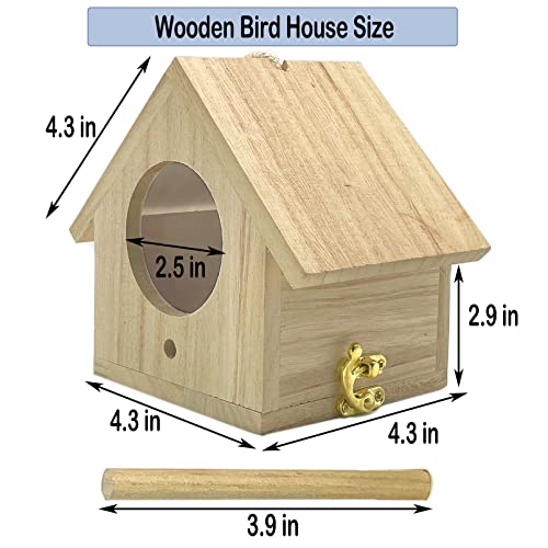 image for Tfwadmx Wooden Bird House, Hanging Birdhouse for Outside, Garden Patio