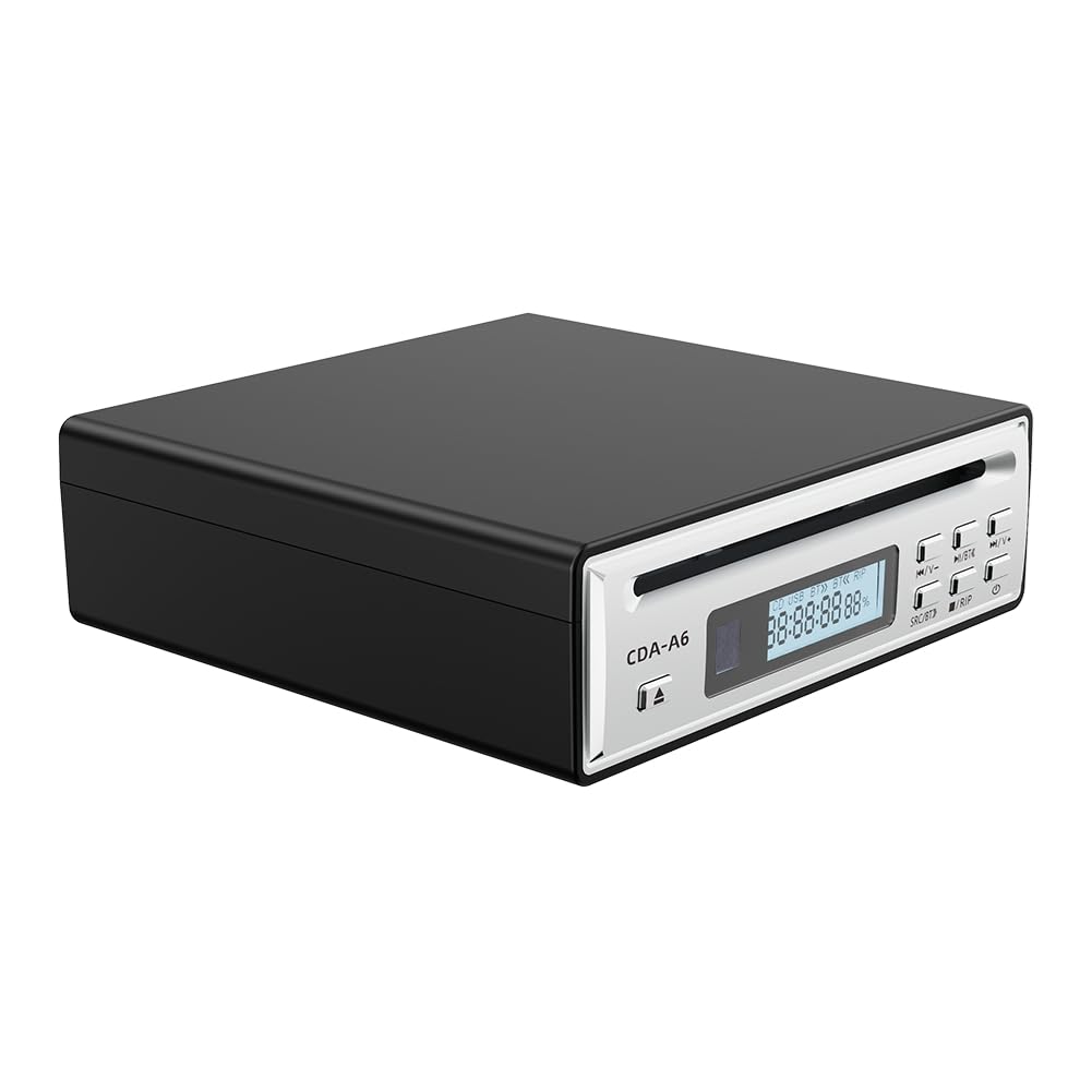 Hi-Fi-CD-Ripper-Player mit One-Touch-WAV-Ripping-Funktion, Bluetooth-Konnektivität, USB-Unterstützung und Optischen/AUX-Ausgängen