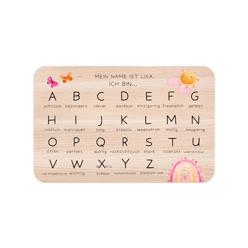 Holzbrettchen mit dem Alphabet