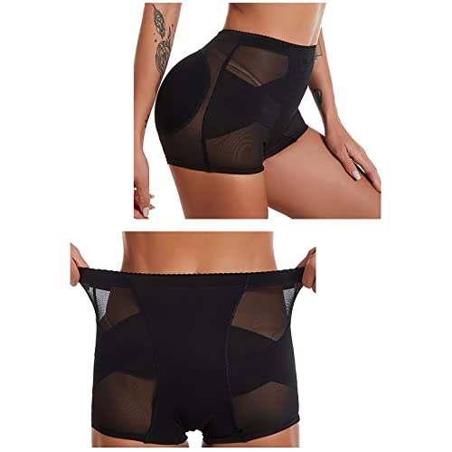 Womens Seamless Padded Butt Lifter Panties Extra Firm Tummy Control Hip Pads Shapewear Body Shaper Underwear Booty Pads Control Panties Fake Butt For Women Removable Pads Black #TOP2