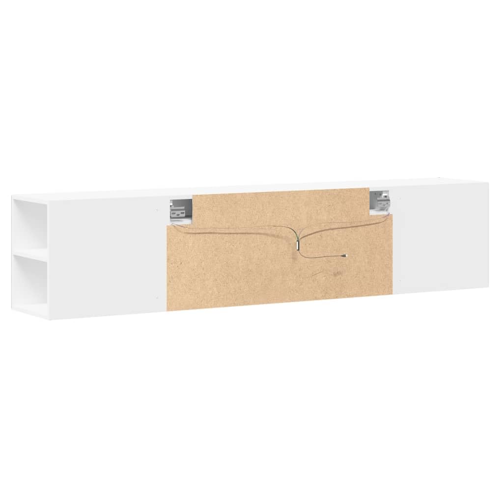 vidaXL Mueble de TV de Pared con luz LED Blanco 180x31x39,5 cm