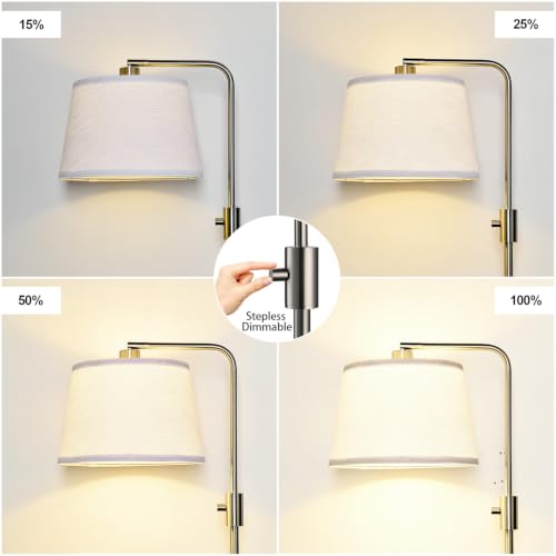 Image of Nintiue 【Upgraded】 Dimmable Floor Lamp, 1000 Lumens LED Edison Bulb Included, Brushed Nickel Arc Floor Lamps for Living Room Modern Standing Lamp Tall Lamps for Living Room Bedroom