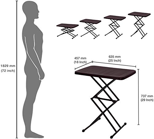 Image of A to Z Hub Height Adjustable Multi-Purpose Plastic Table for Study, Dining & Outdoor (Folding Table, Rectangular, Brown)